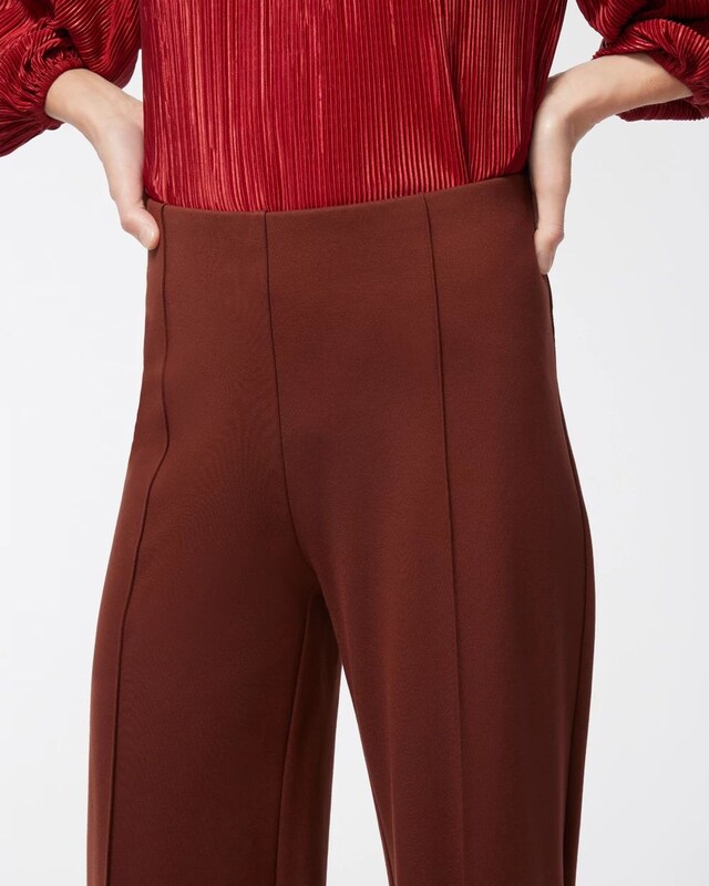 Ponte Pintuck Wide Leg Ankle Pants - image 4